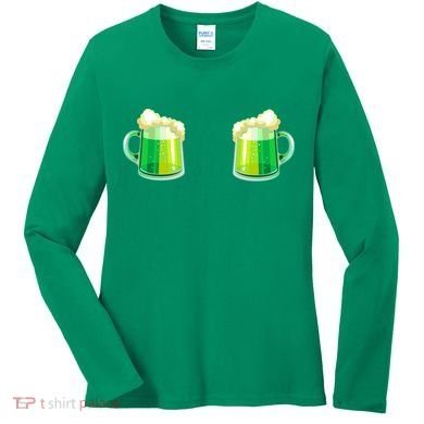 Green Beer Boobs - St. Patrick's Day Women's Long Sleeve Shirt