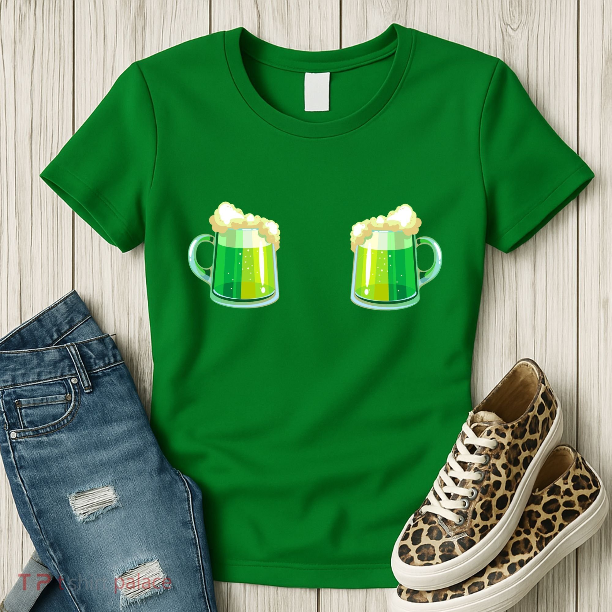 Green Beer Boobs - St. Patrick's Day Women's T-Shirt