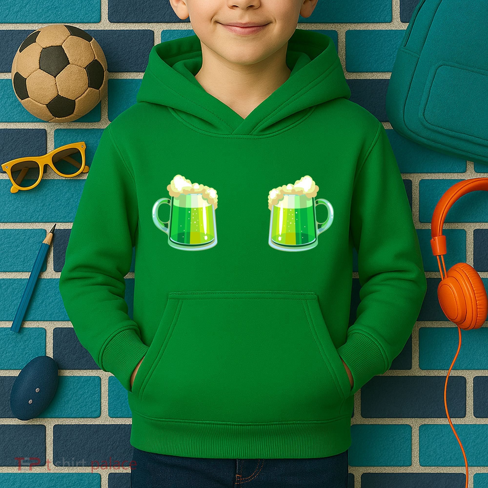 Green Beer Boobs - St. Patrick's Day Kids Hoodie