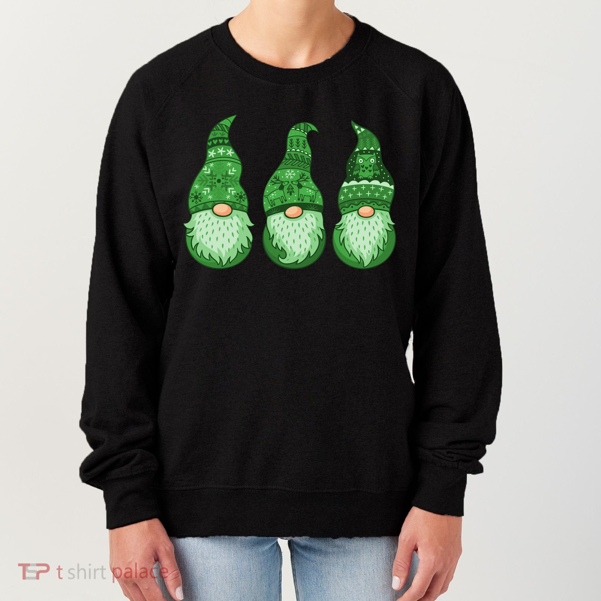 Green Ugly Sweater Irish Gnomes St Patricks Day Women's Sweatshirt