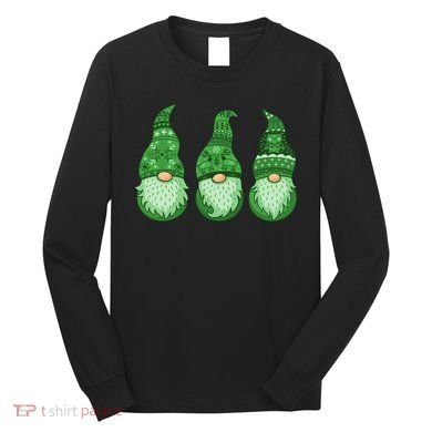 Green Ugly Sweater Irish Gnomes St Patricks Day Long Sleeve Shirt