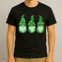 Green Ugly Sweater Irish Gnomes St Patricks Day T-Shirt thumb 3