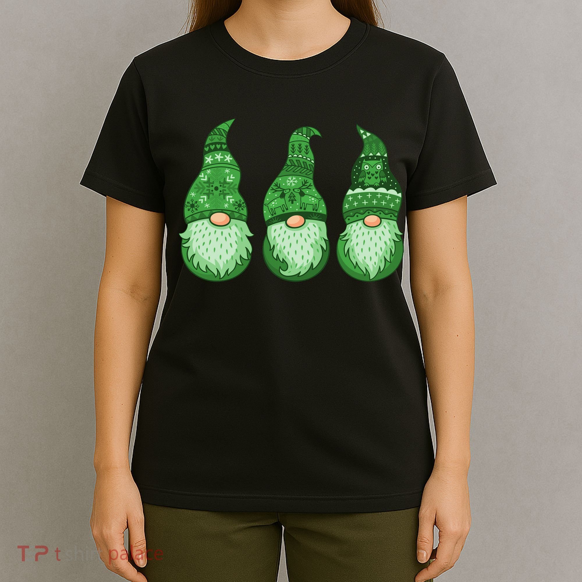 Green Ugly Sweater Irish Gnomes St Patricks Day T-Shirt