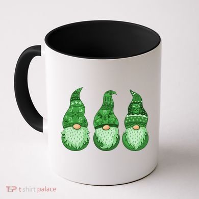 Green Ugly Sweater Irish Gnomes St Patricks Day Coffee Mug