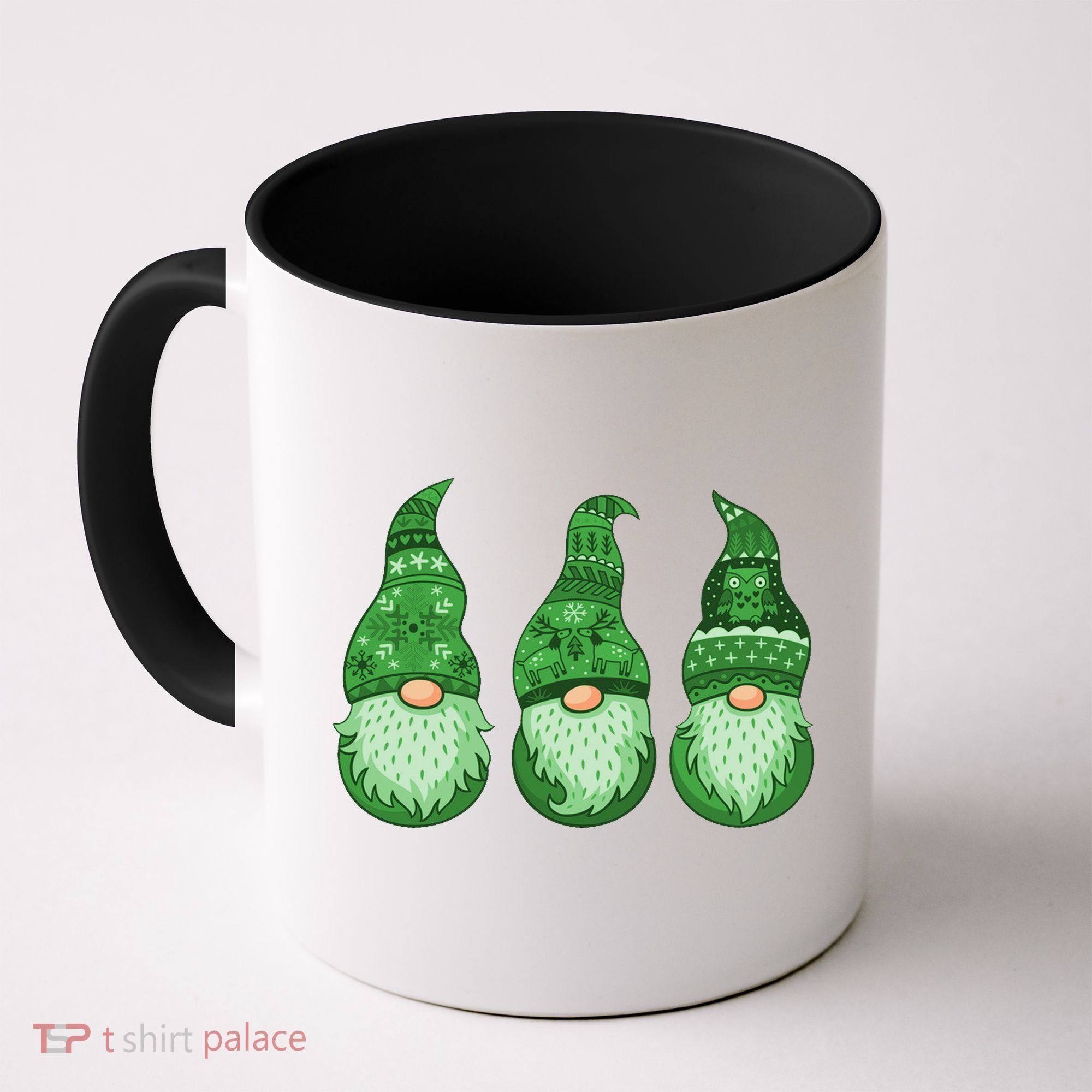 Green Ugly Sweater Irish Gnomes St Patricks Day Coffee Mug