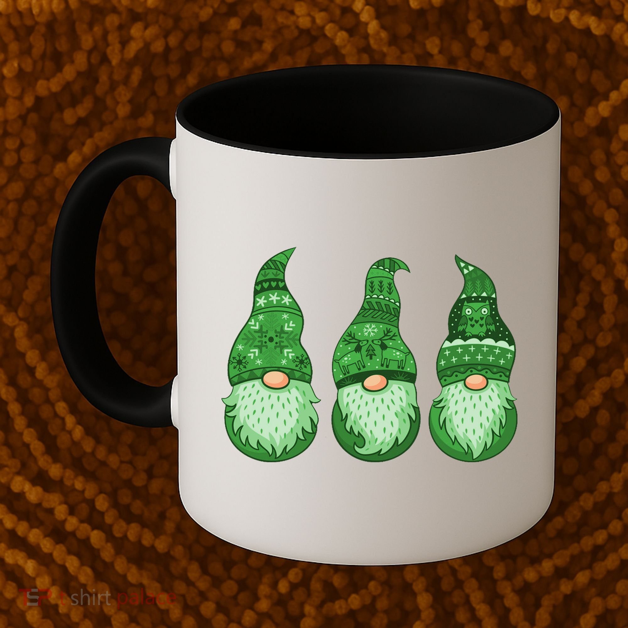 Green Ugly Sweater Irish Gnomes St Patricks Day Coffee Mug