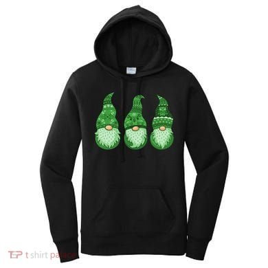 Green Ugly Sweater Irish Gnomes St Patricks Day Women's Hoodie