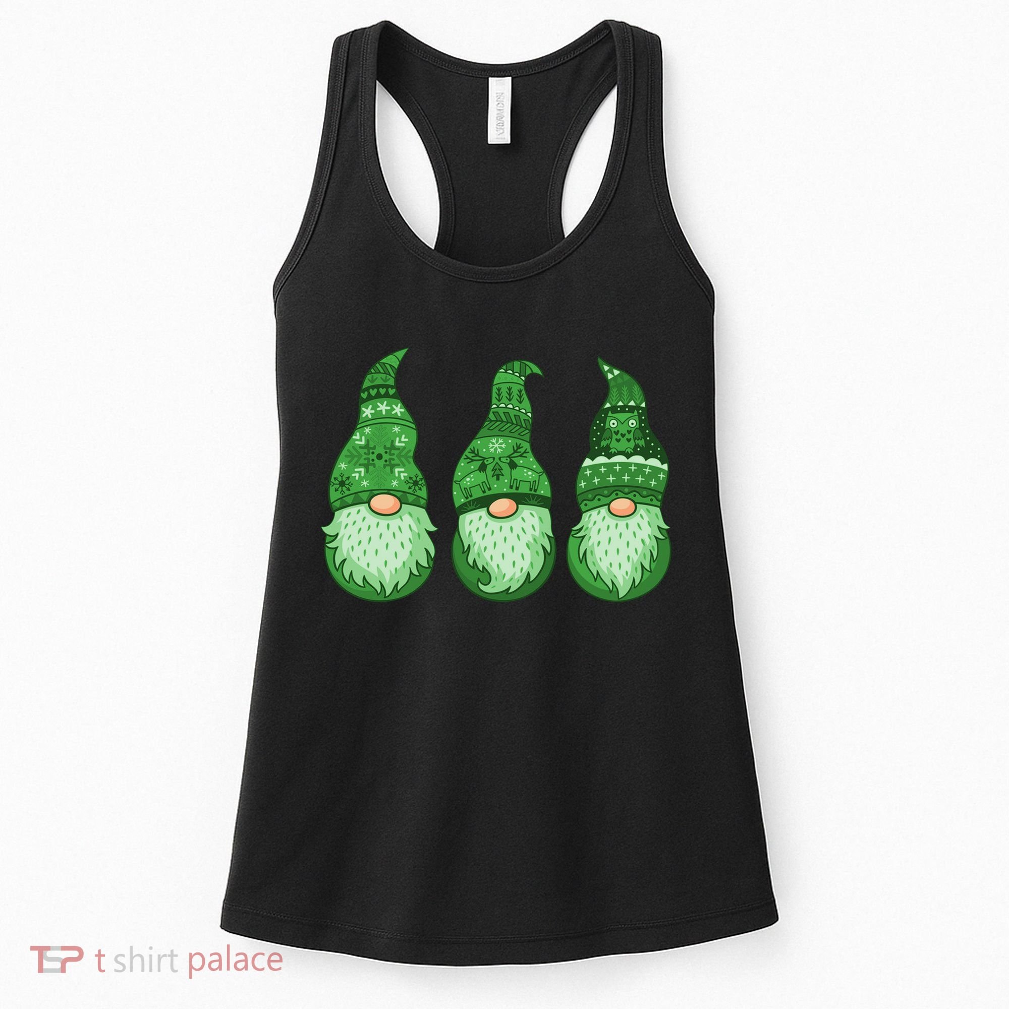 Green Ugly Sweater Irish Gnomes St Patricks Day Women's Tank Top