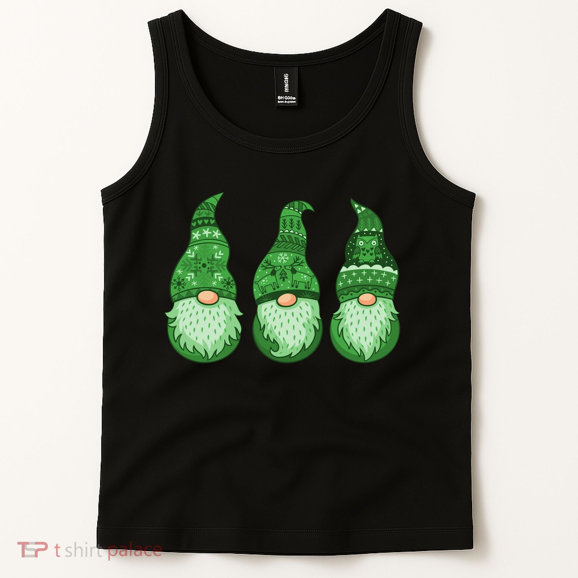 Green Ugly Sweater Irish Gnomes St Patricks Day Tank Top