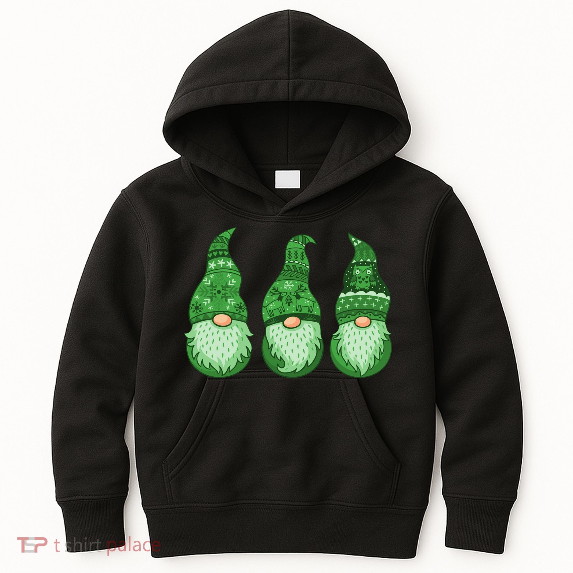 Green Ugly Sweater Irish Gnomes St Patricks Day Kids Hoodie