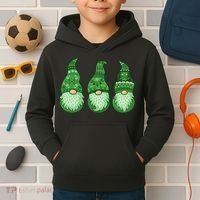 Green Ugly Sweater Irish Gnomes St Patricks Day Kids Hoodie thumb 2