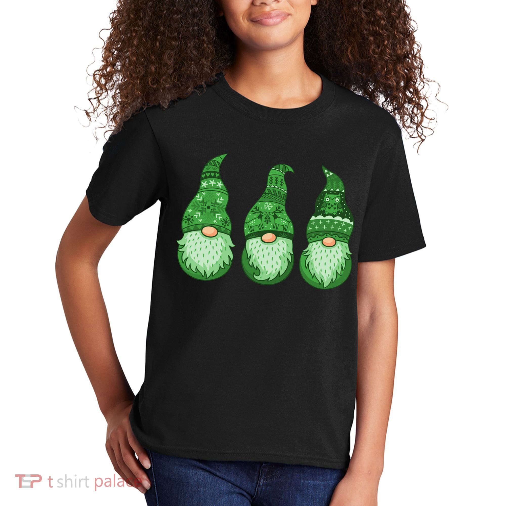 Green Ugly Sweater Irish Gnomes St Patricks Day Kids T-Shirt