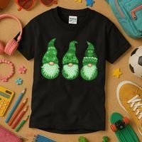 Green Ugly Sweater Irish Gnomes St Patricks Day Kids T-Shirt thumb 3
