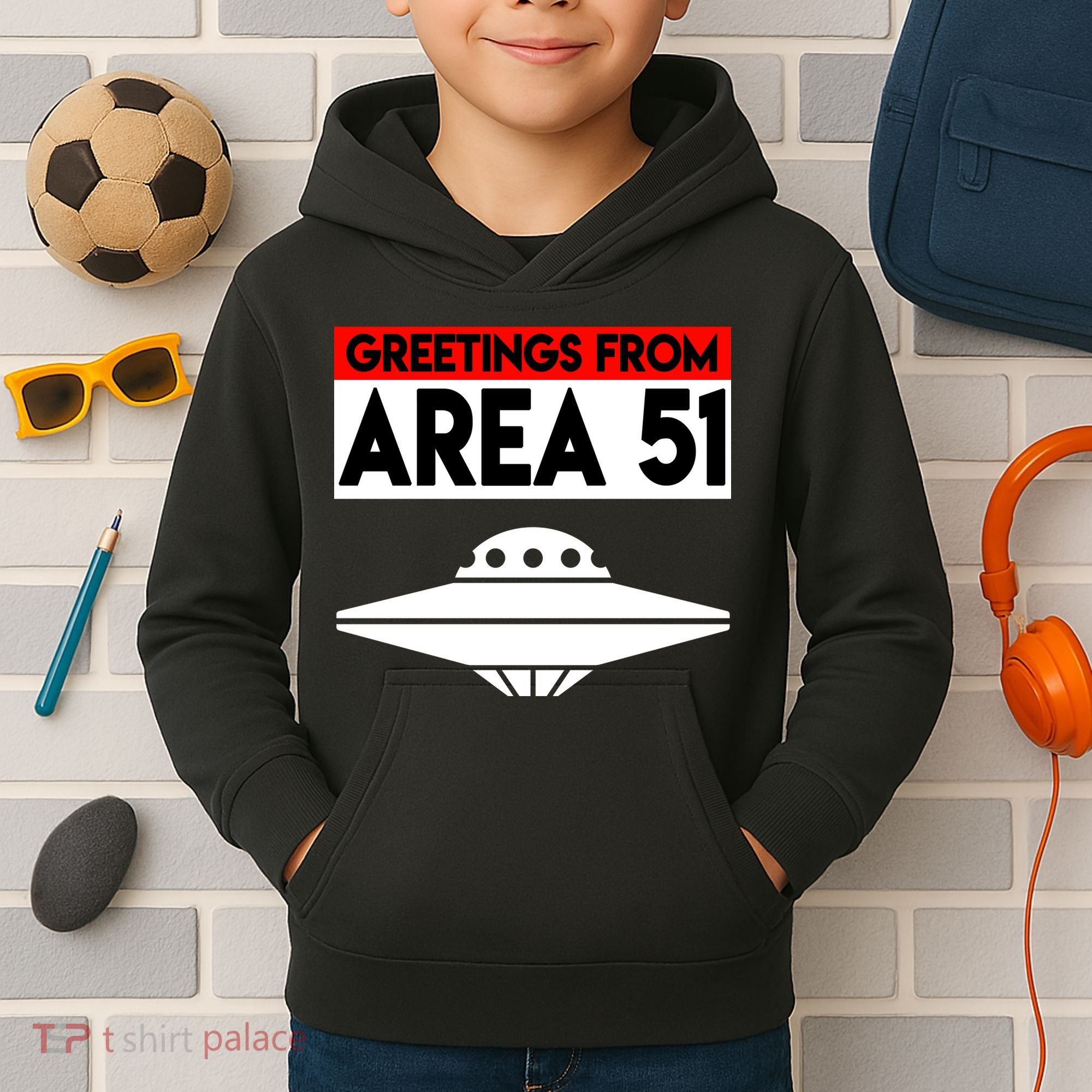 Greetings From Area 51 Kids Hoodie