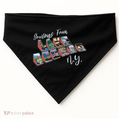 Greetings From Lake George New York NY USA-Made Doggie Bandana