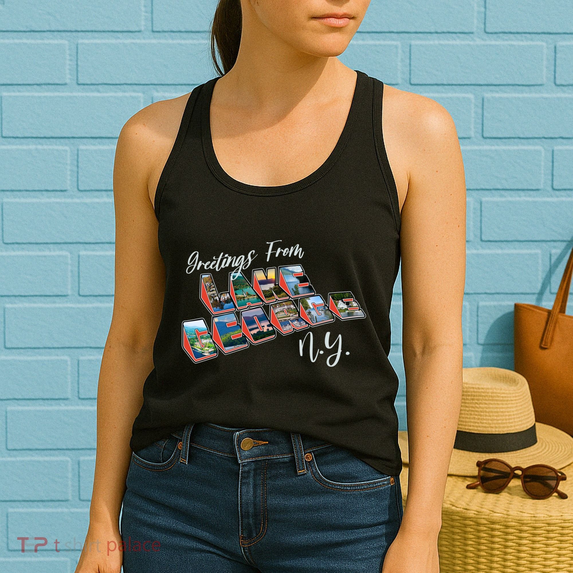 Greetings From Lake George New York NY Women's Tank Top