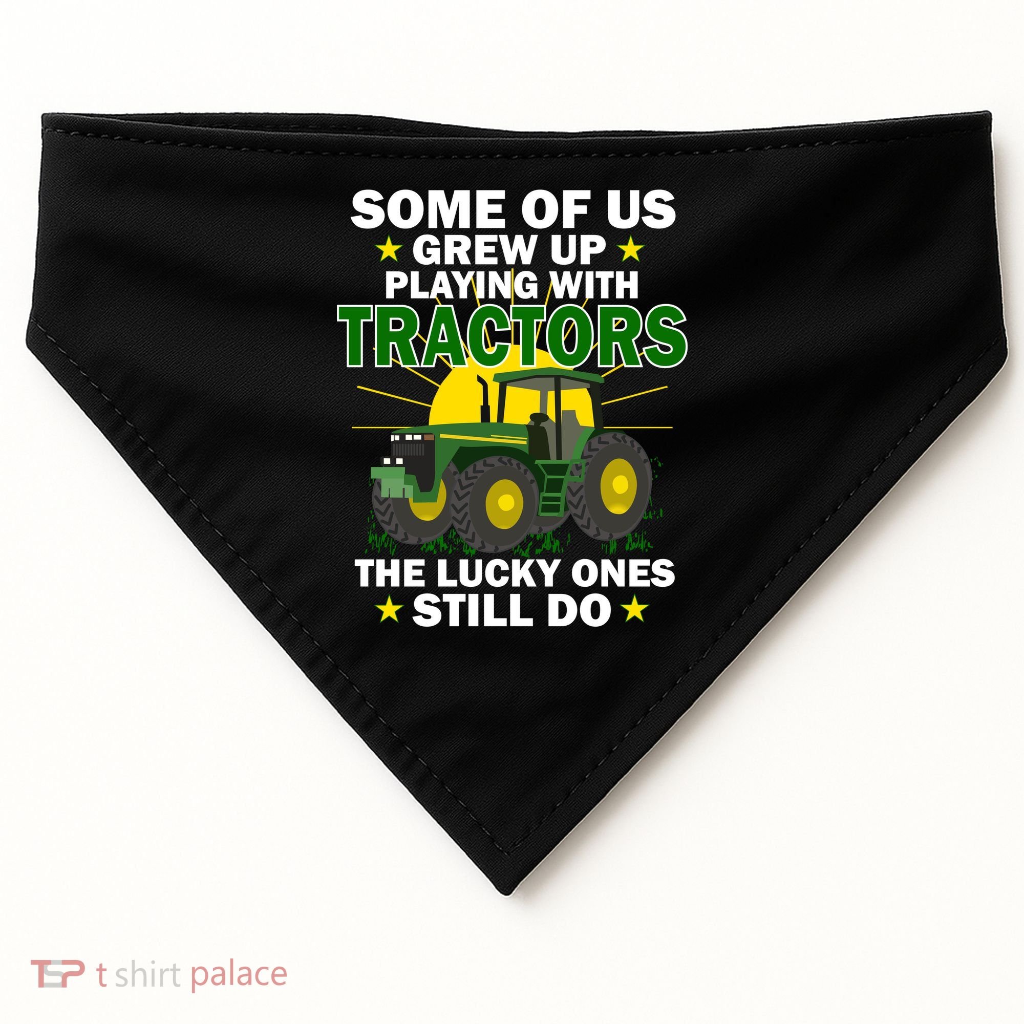 Grew Up Playing With Tractors Lucky Ones Still Do USA-Made Doggie Bandana