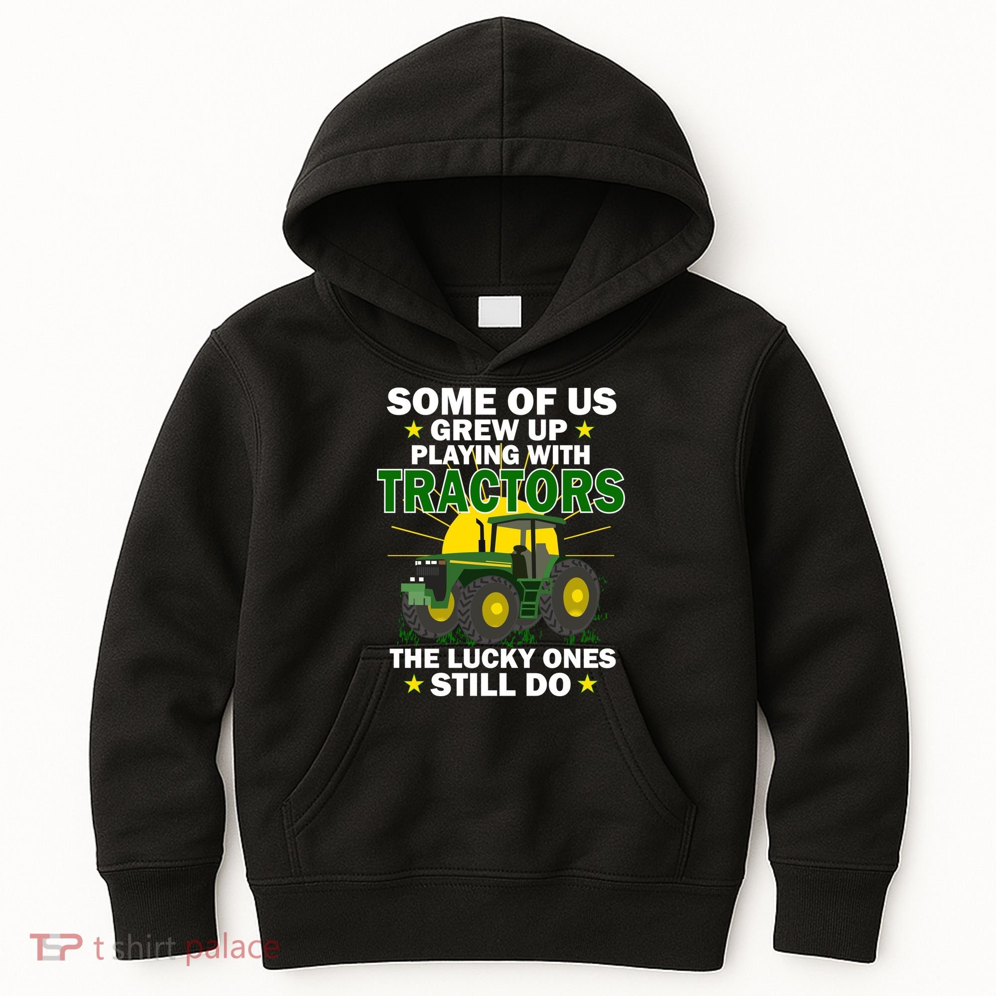 Grew Up Playing With Tractors Lucky Ones Still Do Kids Hoodie