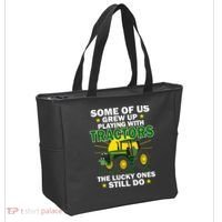 Grew Up Playing With Tractors Lucky Ones Still Do Tote Bag thumb 2