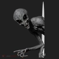 Grey Alien Peaking  Area 51 UFO Abduction Women's Sweatshirt thumb 2