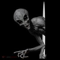 Grey Alien Peaking  Area 51 UFO Abduction Doggie Tank thumb 4