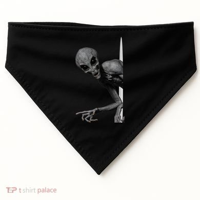 Grey Alien Peaking  Area 51 UFO Abduction USA-Made Doggie Bandana