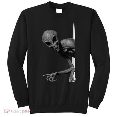 Grey Alien Peaking  Area 51 UFO Abduction Sweatshirt