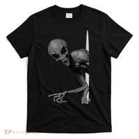 Grey Alien Peaking  Area 51 UFO Abduction T-Shirt thumb 0