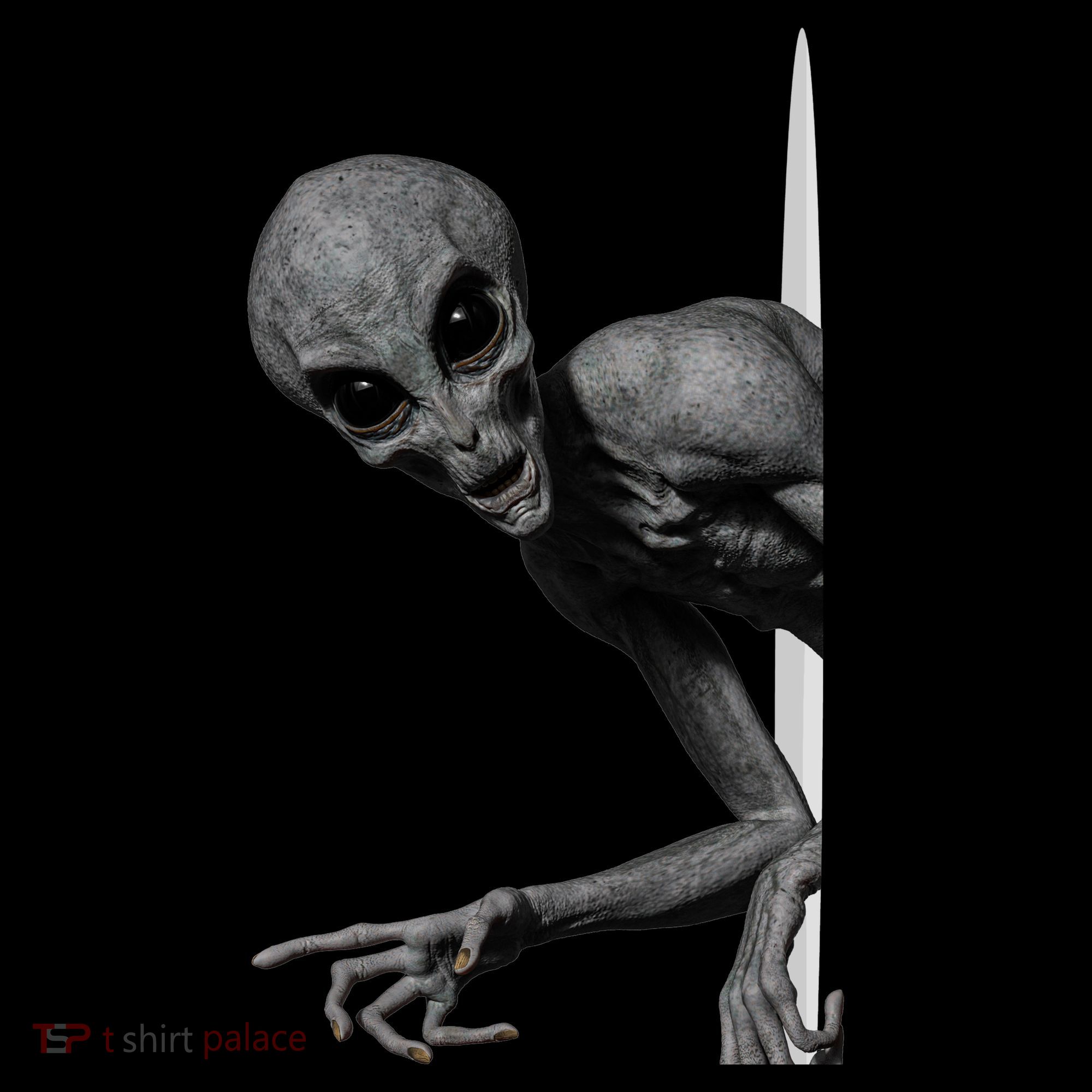 Grey Alien Peaking  Area 51 UFO Abduction T-Shirt