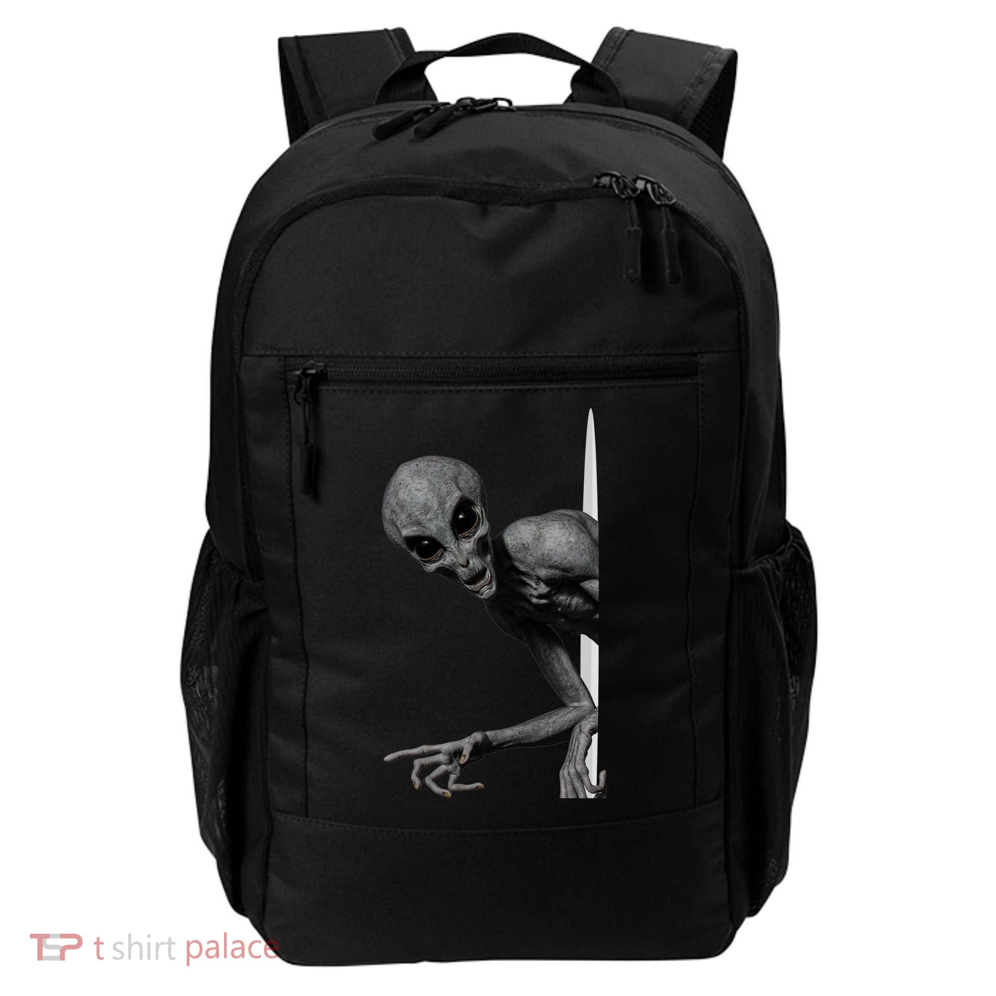 Grey Alien Peaking  Area 51 UFO Abduction Backpack