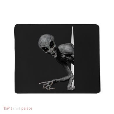 Grey Alien Peaking  Area 51 UFO Abduction Mousepad