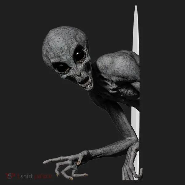 Grey Alien Peaking  Area 51 UFO Abduction Golf Towel