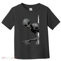 Grey Alien Peaking  Area 51 UFO Abduction Toddler T-Shirt thumb 0