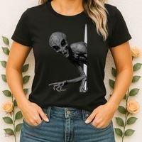 Grey Alien Peaking  Area 51 UFO Abduction Women's T-Shirt thumb 2