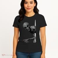 Grey Alien Peaking  Area 51 UFO Abduction Women's T-Shirt thumb 4