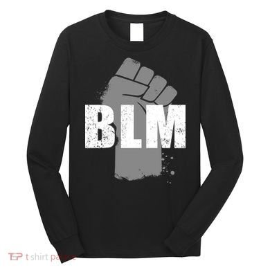 Grey BLM Fist Black Lives Matter Long Sleeve Shirt