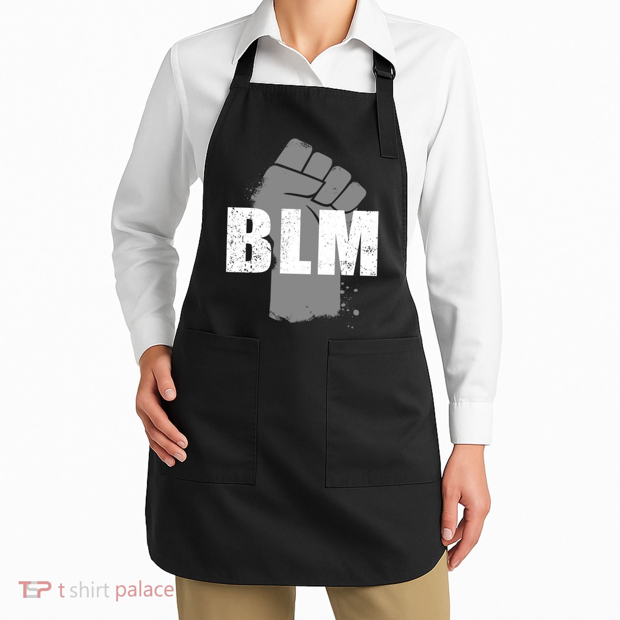 Grey BLM Fist Black Lives Matter Apron