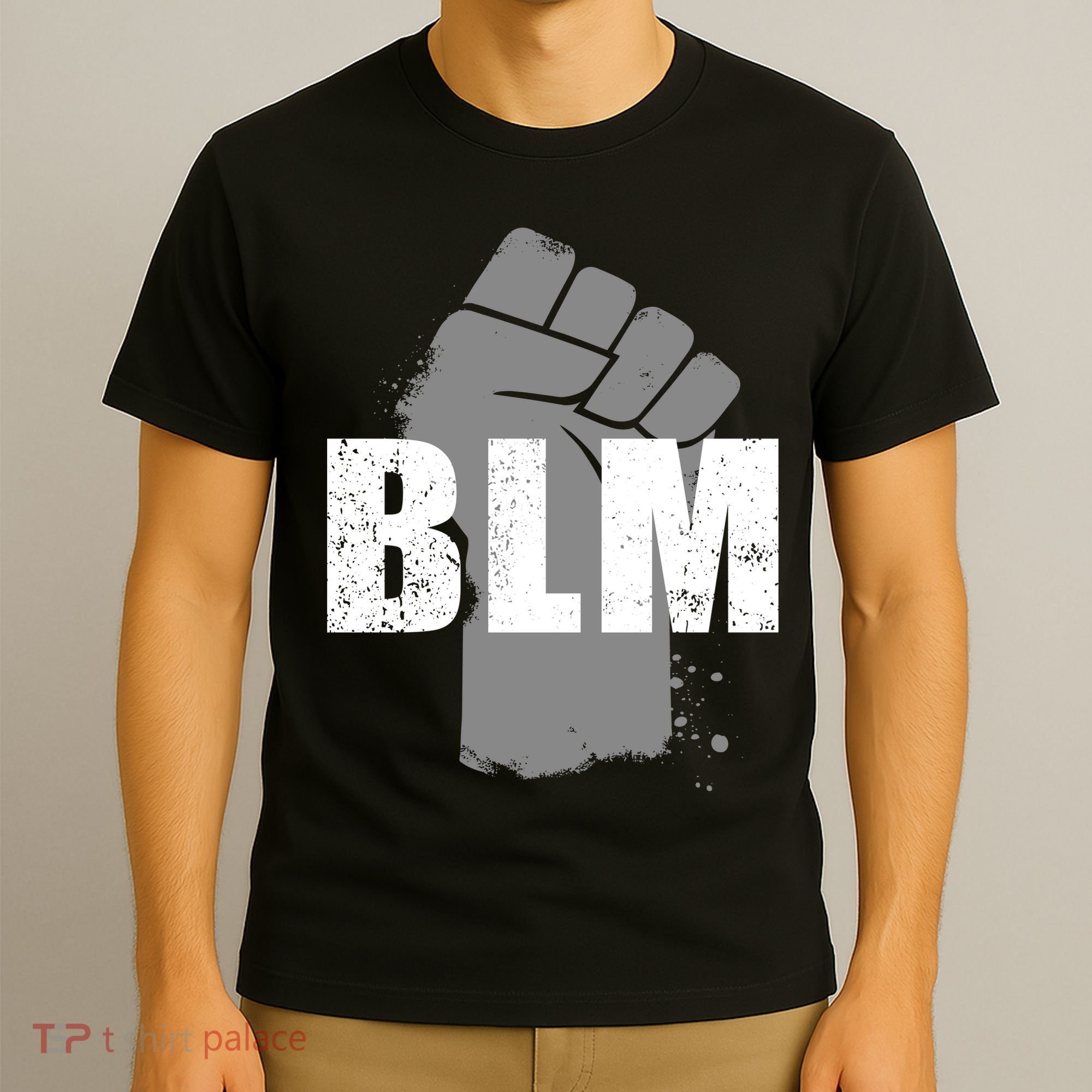 Grey BLM Fist Black Lives Matter T-Shirt