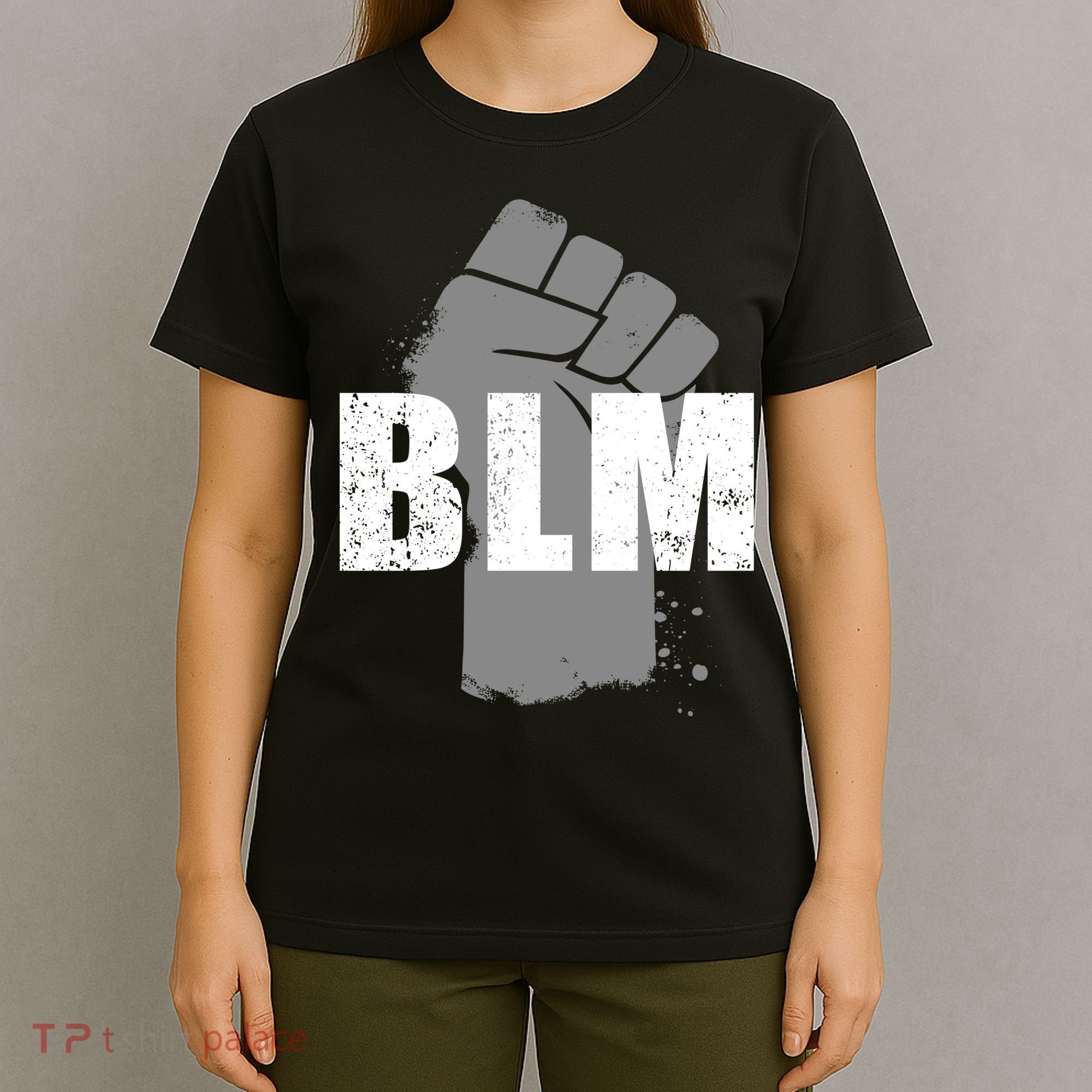 Grey BLM Fist Black Lives Matter T-Shirt