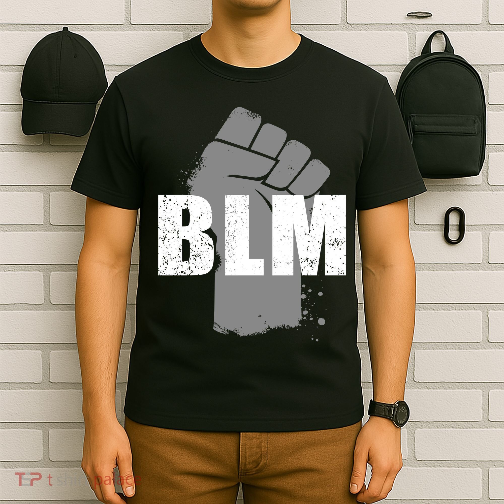 Grey BLM Fist Black Lives Matter T-Shirt