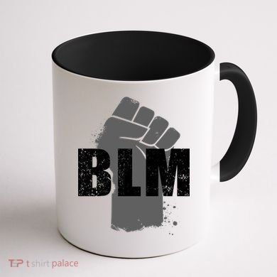Grey BLM Fist Black Lives Matter Coffee Mug back