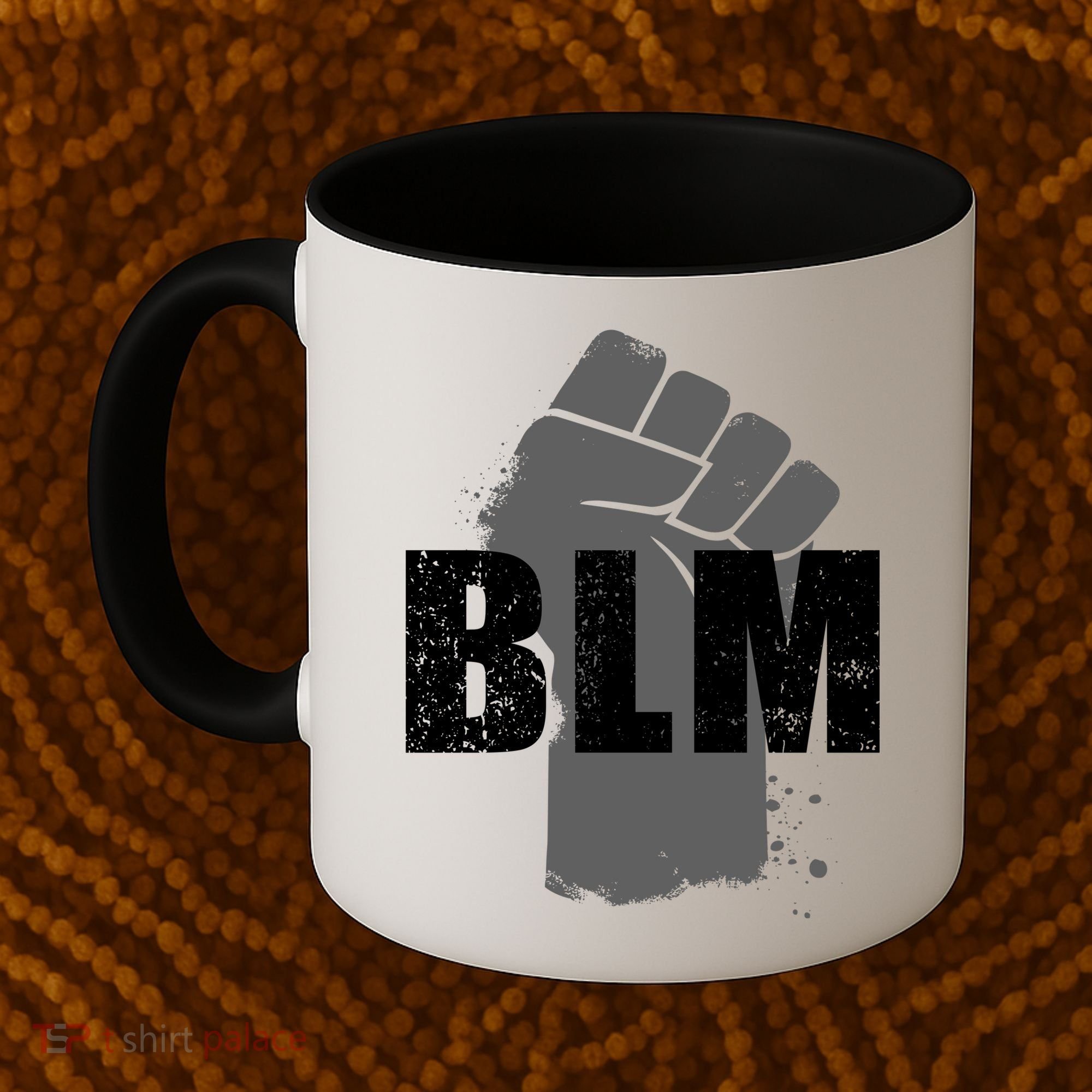 Grey BLM Fist Black Lives Matter Coffee Mug