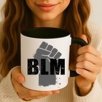 Grey BLM Fist Black Lives Matter Coffee Mug thumb 3