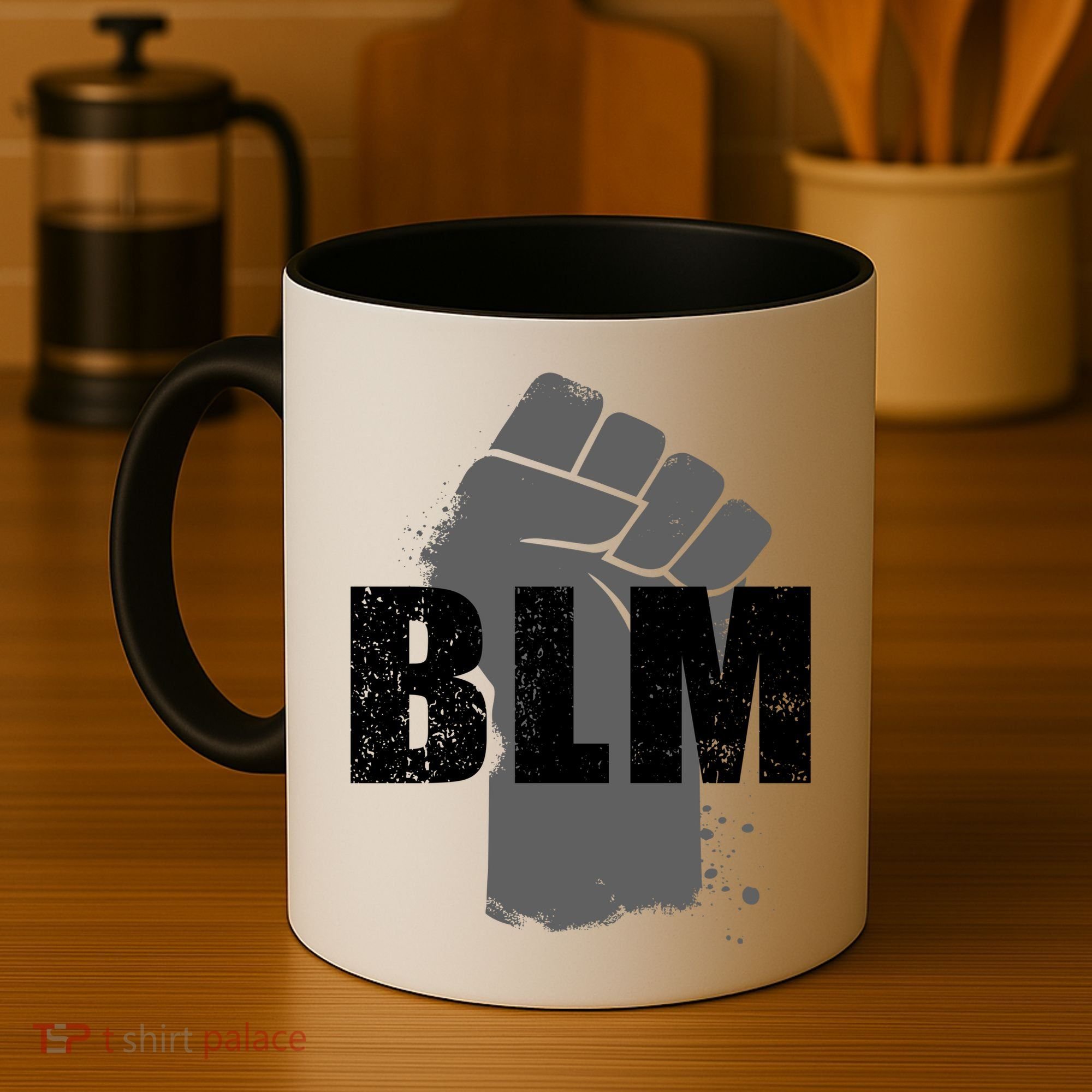 Grey BLM Fist Black Lives Matter Coffee Mug