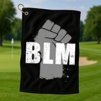 Grey BLM Fist Black Lives Matter Golf Towel thumb 1