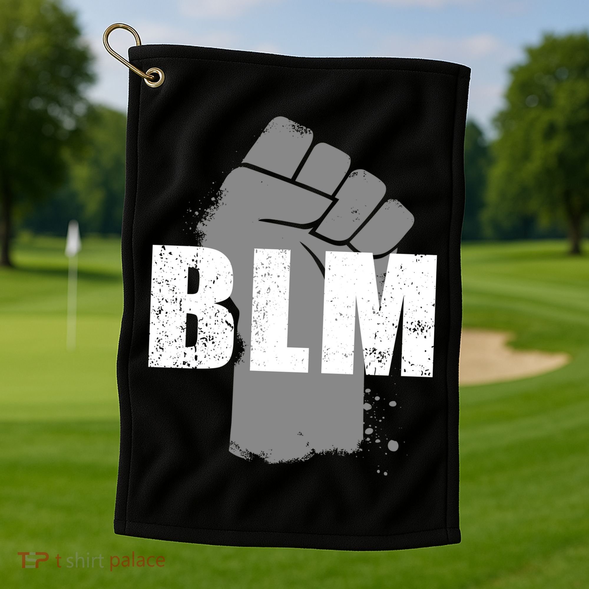 Grey BLM Fist Black Lives Matter Golf Towel
