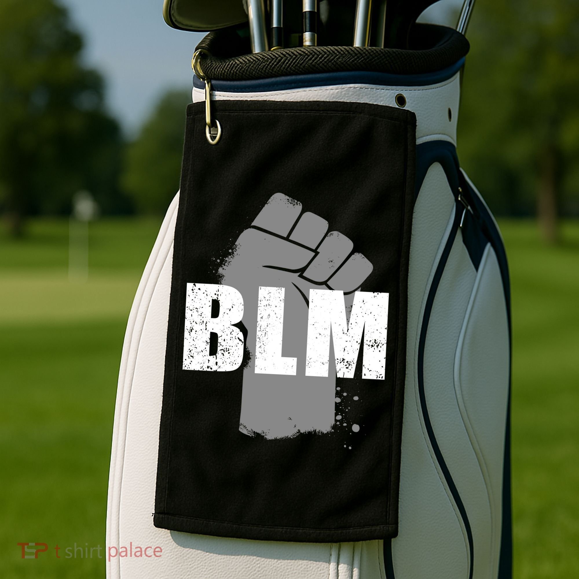 Grey BLM Fist Black Lives Matter Golf Towel