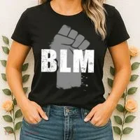 Grey BLM Fist Black Lives Matter Women's T-Shirt thumb 2