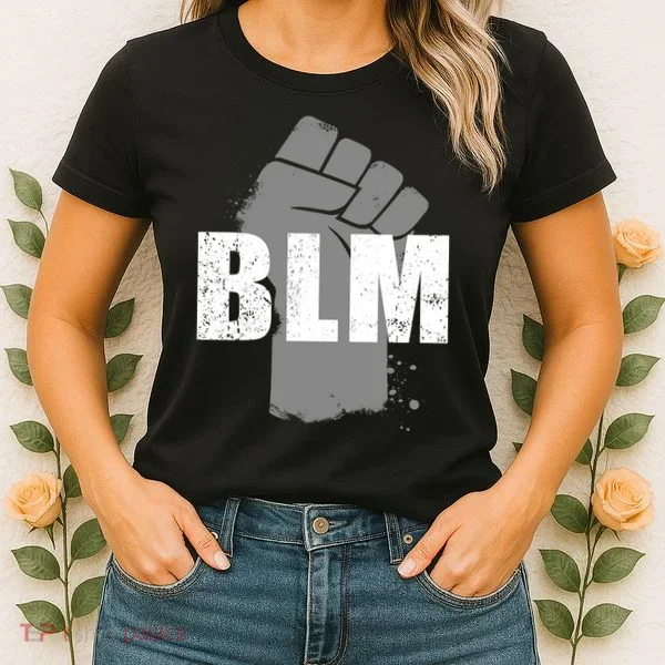 Grey BLM Fist Black Lives Matter Women's T-Shirt