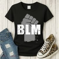 Grey BLM Fist Black Lives Matter Women's T-Shirt thumb 3